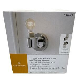 New Portfolio Wall Sconce Light Lamp Fixture Chrome Glass 1026681 Wall Mount (F6
